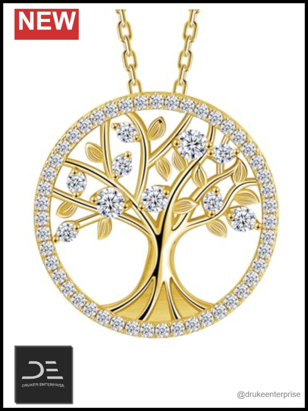 Ladylike Tree of Life Moissanite Pendant Necklace 925 Sterling Silver